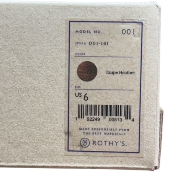 Rothy’s Flat Heather Taupe 6 Retired office career comfort casual neutral - Picture 4 of 5